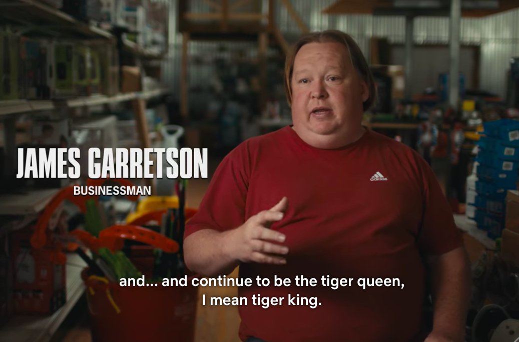 10. Some people are asking what that weird warehouse James Garretson was sitting in. That was a place he owned (owns?) called—wait for it—Tiger Liquidation.You can see it on Google Maps here:  https://www.google.com/maps/uv?hl=en&pb=!1s0x864d2906de1656fb%3A0x2236f37105c1da38!3m1!7e115!4s%2Fmaps%2Fplace%2Ftiger%2Bliquidation%2Bardmore%2Bok%2F%4034.1745375%2C-97.1390046%2C3a%2C75y%2C6.54h%2C90t%2Fdata%3D*213m4*211e1*213m2*211sJY0068htCUYsaK1H69PjMQ*212e0*214m2*213m1*211s0x864d2906de1656fb%3A0x2236f37105c1da38%3Fsa%3DX!5stiger%20liquidation%20ardmore%20ok%20-%20Google%20Search!15sCAQ&imagekey=!1e2!2sJY0068htCUYsaK1H69PjMQ&sa=X&ved=2ahUKEwiYxa6PubPoAhVDqp4KHSknD0EQpx8wCnoECBkQCw