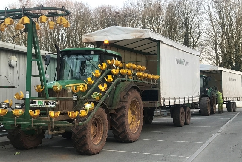 Whilst it seems like the UK is slowly shutting down, it's #businessasususal for our Cauliflower team who were ready to go to harvest this morning, as normal, to help feed the Welsh nation 💚 Thank you #teamcauli !! 🚜 (all tractors are at least 2 metres apart 😉)#feedingthenation