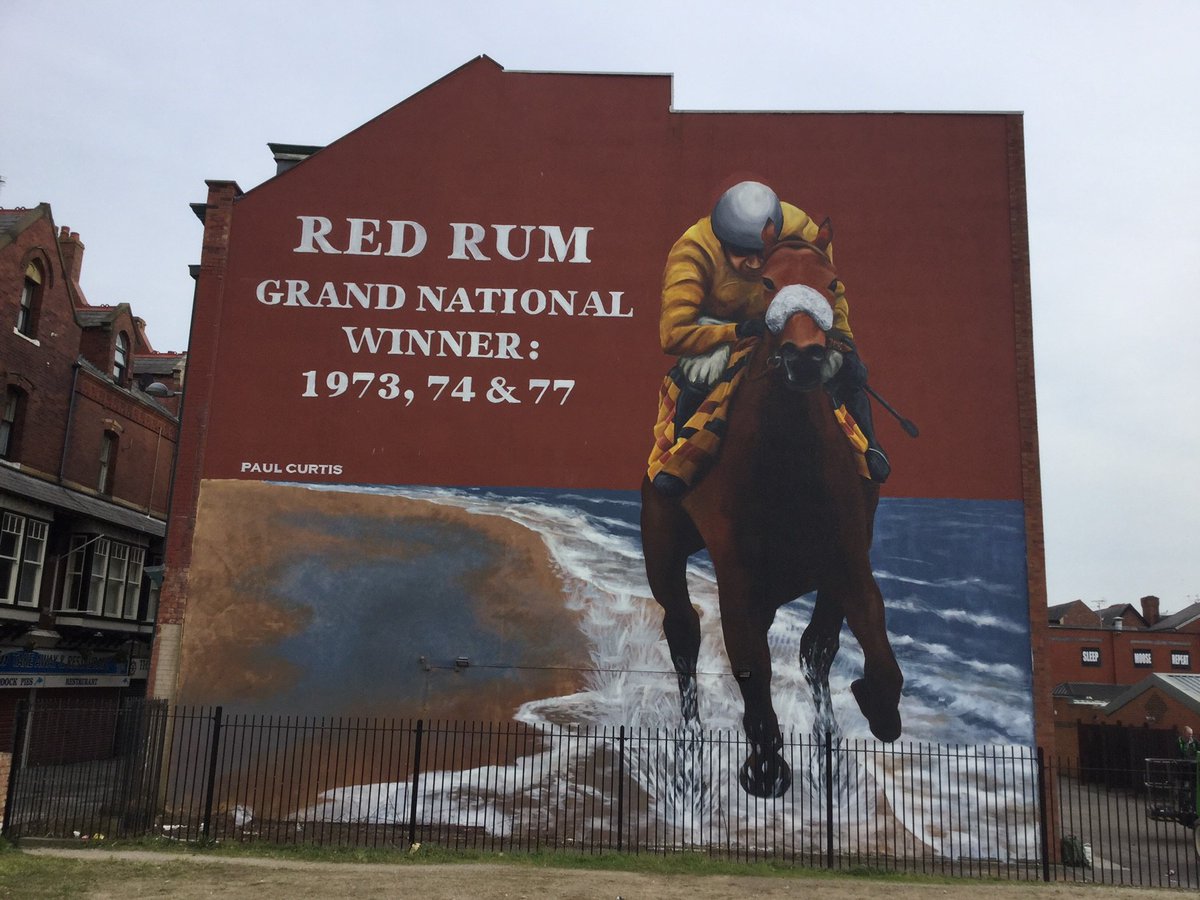 This remarkable <a href="/paulcurtisart/">Paul Curtis</a> mural of Red Rum has now romped home past the finishing line and we love it!! When it is safe to do so, please tag us in any pictures. #Sefton2020 #MySefton mysefton.co.uk/2020/03/24/red…