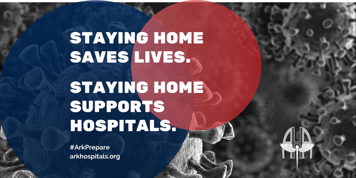 arkhospitals's tweet photo. Staying home, being vigilant about handwashing, and keeping all surfaces disinfected prevents the spread of #COVID19, saves lives, and helps preserve hospital resources for the very ill. #arkprepare #arkhospitals #stayhome https://t.co/l0BZ6QLEk2