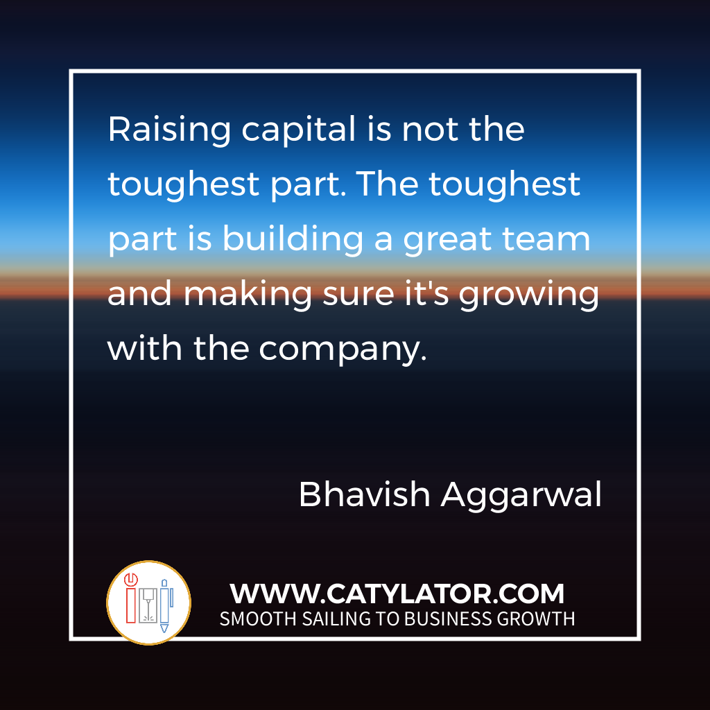 catylator's tweet photo. Raising capital is not the toughest part. The toughest part is building a great team and making sure it's growing with the company.
   -Bhavish Aggarwal        

#inspiration #emotionalintelligence #creativity https://t.co/NcZlyDmmOk