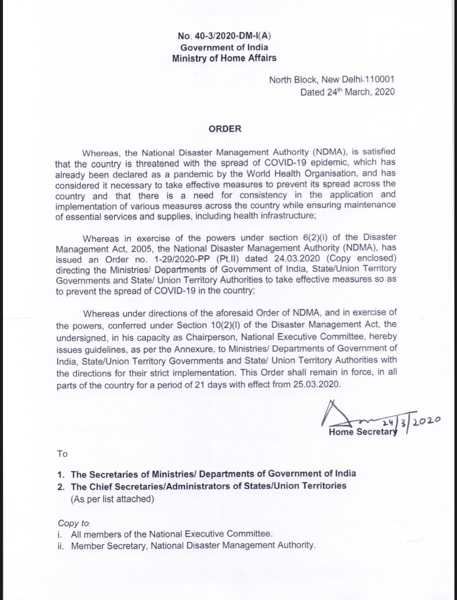 nsitharaman's tweet photo. India in a 21 day lockdown to contain #COVID2019. @PMOIndia @narendramodi talks firm in the interest of each and every citizen. The Laxman Rekha can not be crossed. #StayHomeIndia. #Essentialservices shall be maintained. #EssentialWorkers shall be respected and honoured. https://t.co/BGbAfqQzQI