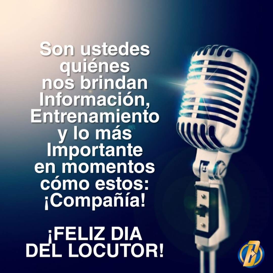 A todos mis amigos que ejercen esta importante profesión quiero desearles un feliz día, son ustedes fuente de información, creatividad y serán siempre nuestra compañía.
#CulturaEsSolución #DíadelLocutor