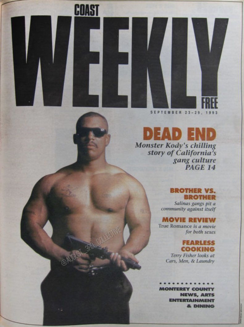 Haki_Shakur's tweet photo. September 1993 Coast Weekly Cover Monster Kody ( Sanyika Shakur ) TB via Instagram ATC https://t.co/R7EQBLYVSr 

#sanyikashakur
#monsterkody 
#standupstruggleforward 
#southcentral
#Losangeles 
#newafrikan 
#augustthirdcollective
#kodyscott 
#magazine
#magazinecover 
#coastweekly https://t.co/sx5wn1SVwn