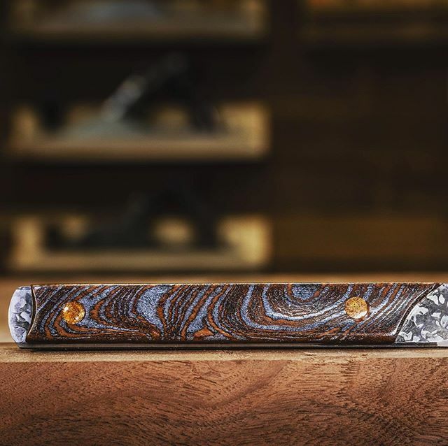 Damascus Walnut - just released my latest video on making these marking knife scales.  My <a href="/totalboat/">totalboat</a> epoxy experiments are working out well!
•
•
•
•
•
#damascusknife #damascus #walnutdamascus #epoxyresin #epoxyart ift.tt/2WDEWnQ