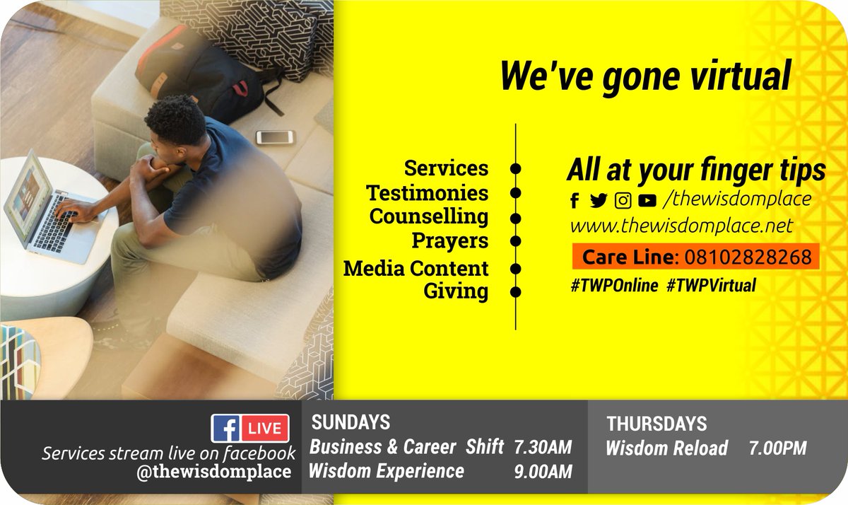 thecompasshq's tweet photo. It's going to be another great experience as we switch to a exclusively online schedule of services. Brace yourself as we transmit God's wisdom &amp; power straight to your home or office.... so then, invite your friends and family to enjoy the experience.  #TWPonline #TWPVirtual https://t.co/A3W70z6hLi