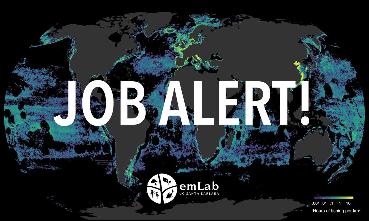 🚨Job Alert! We're hiring a Fisheries Data Scientist and Coordinator to support our work with <a href="/GlobalFishWatch/">Global Fishing Watch</a>. If you are interested in #fisheries, #datascience, #dataviz, and providing analytical support, apply by April 27th: recruit.ap.ucsb.edu/JPF01780 (UCSB is an EO/AA Employer)