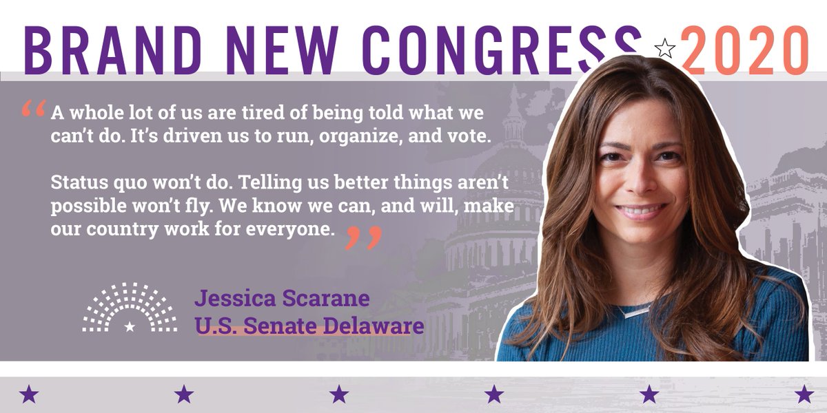 Graphic of Jessica Scarane's Brand New Congress endorsement.
