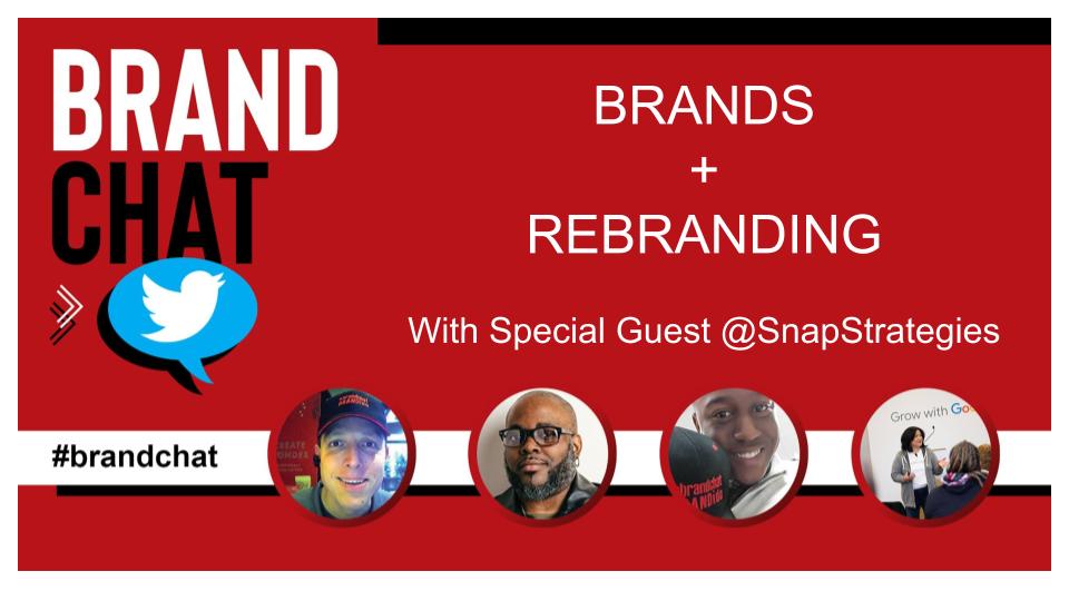 brandchat's tweet photo. Our next #brandchat is tomorrow, Wed, 3/24! Our special guest and fellow BRANDido - Josh with @SNAPstrategies - will be talking about rebranding and their recent rebranding experience. Join in at 11 am ET/ 10 am CT/8 am PT! Your chat moderator for Wednesday is Maria! https://t.co/24sX7bemTl