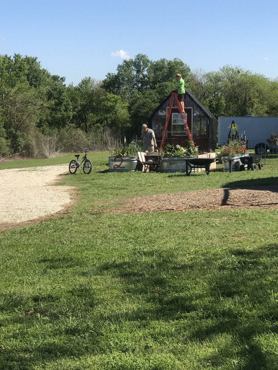 MandaKay01's tweet photo. A day late...Make a Difference Monday! Trigger helping his Pops put a shade on the greenhouse for his Nan. @LorenaISD https://t.co/i1D5IbI8dI