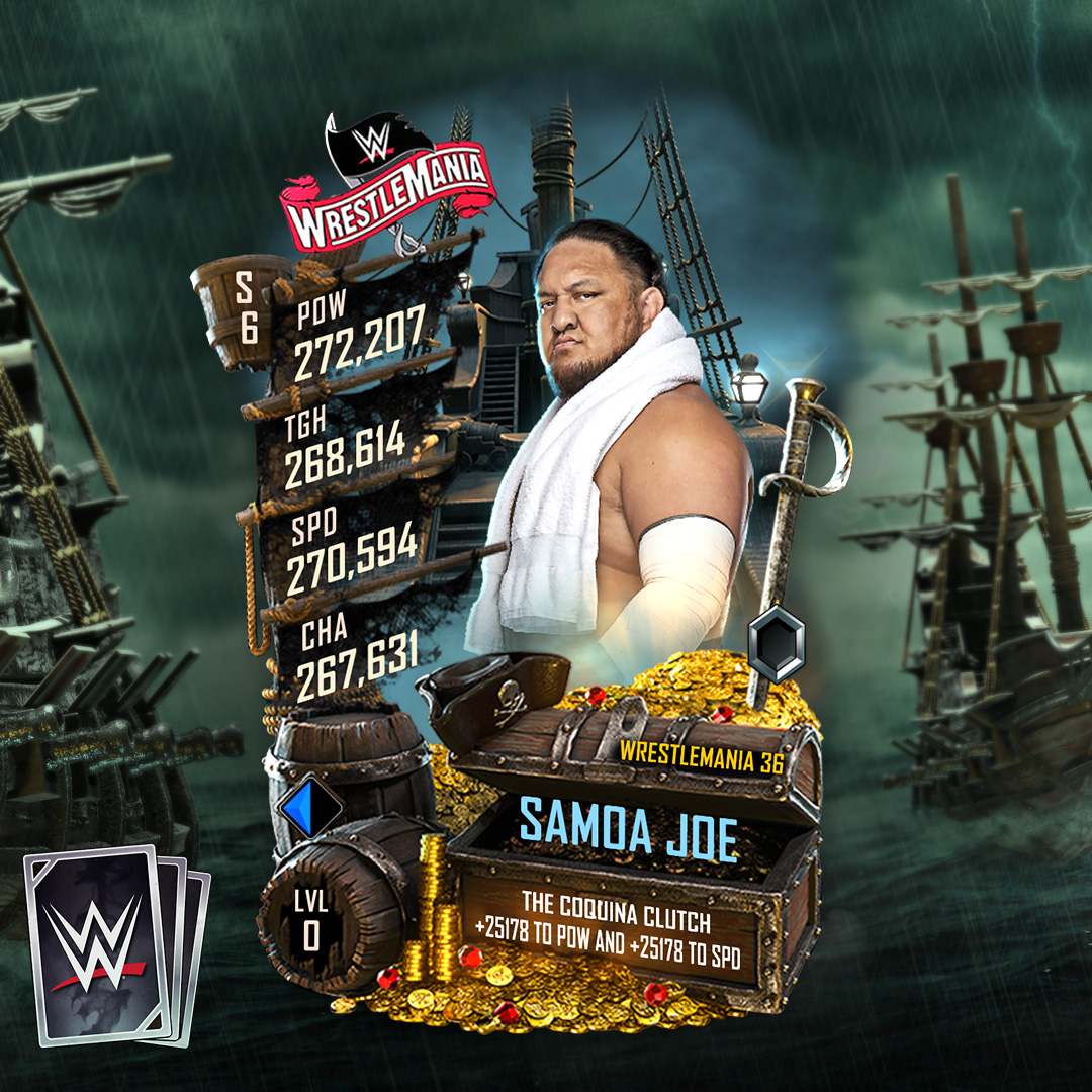 WWE's tweet photo. You’ll find @SamoaJoe, @Zelina_VegaWWE, @JohnnyGargano &amp; @QoSBaszler in @WWESupercard’s biggest update of the year! 

Get ready for #WWESupercard’s update when it goes live TOMORROW!

Download WWE SuperCard here: https://t.co/fXrliSifv4 https://t.co/uN5MZknyWc