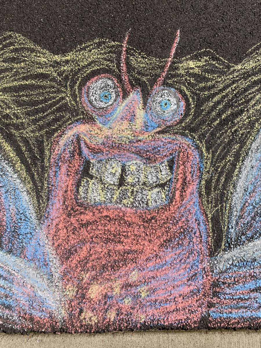 ThisisASchultz's tweet photo. @penn_panthers I decided to get out side and create today!!! Tamatoa is Ozzy’s favorite, so of course that what I drew! https://t.co/HpWqABgQwj