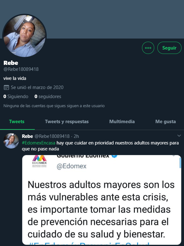 mariax017's tweet photo. El TT #EdoMexEnCasa está respaldado por infinidad de bots. Buen ejemplo para percibir cómo es posible subir subir a #1 un hashtag mediante la manipulación de cuentas.

En este excepcional caso (que hasta a mí me sorprende) respaldo su sugerencia: a prevenirnos vs. el #COVID2019mx https://t.co/CiB5CzuU3j