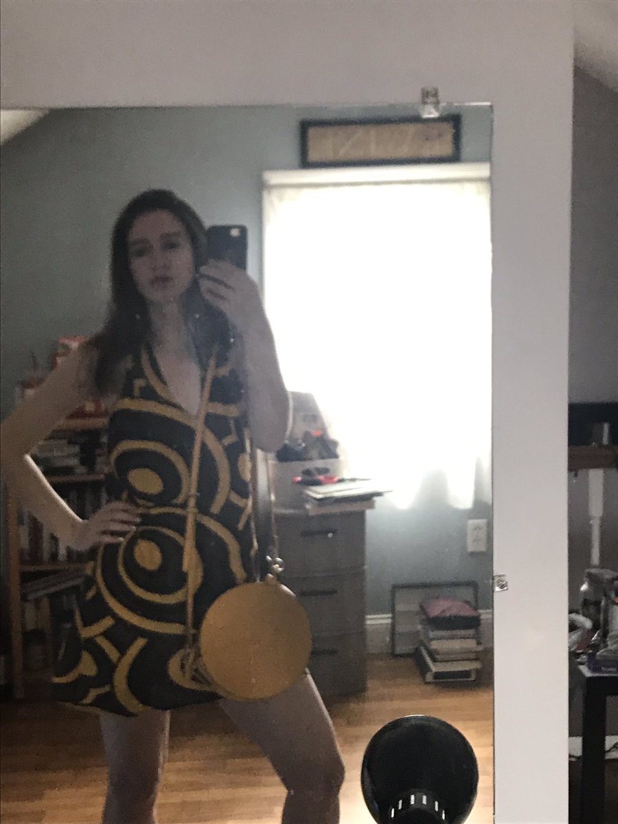  #SocialDistanceStyle Day 11: Meg got me this cute dress from Australia! Take some mirror selfies. Maybe your mirror needs to be cleaned. What a busy day we have here.