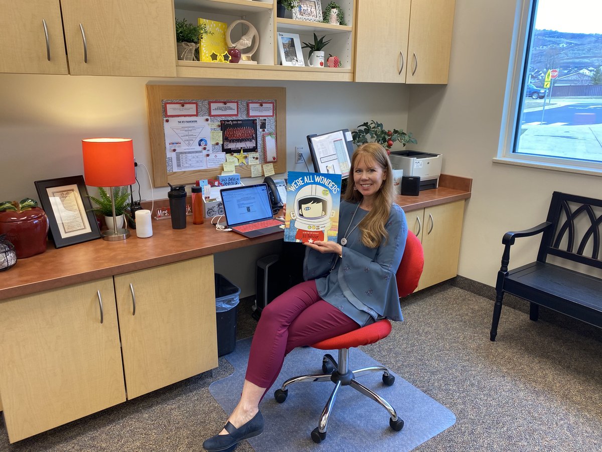 ridgelineelem's tweet photo. Hey Mrs. van Dijk, “Watcha Readin?” -‘We’re all Wonders’ I actually read a picture book daily. You can access these videos from our website by hovering over my picture or https://t.co/JN8kno9BXs #utahschoolspirit #shineridgeline #ridgelineraccoons #shinealpine #alpineschool https://t.co/Fm5ozchWlS