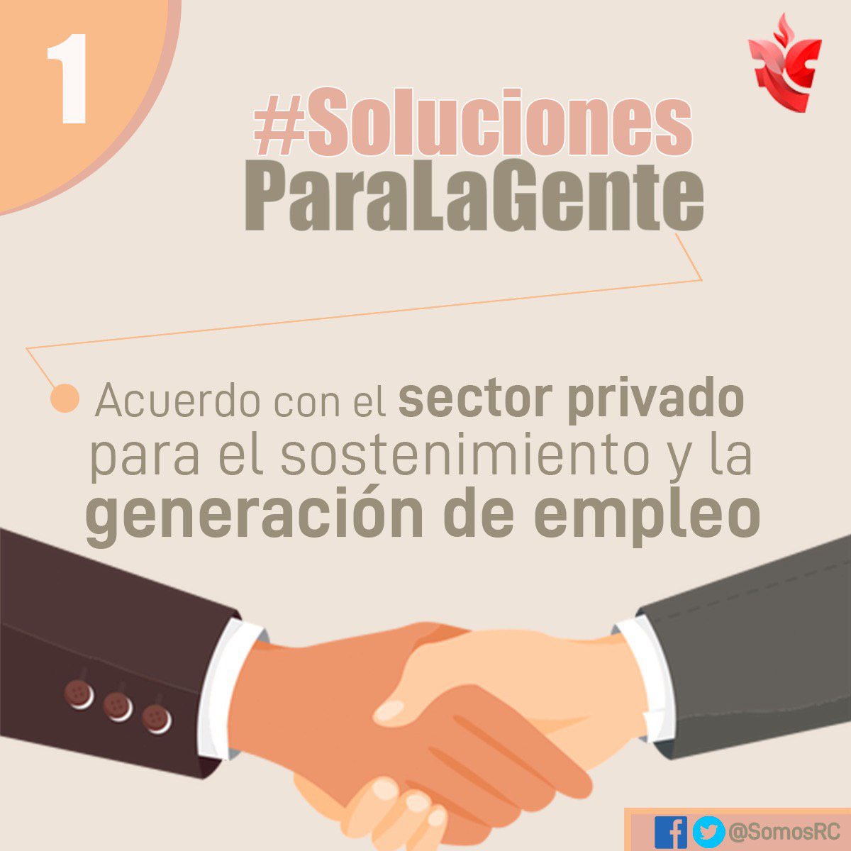 somos_rc's tweet photo. ¡Sí hay alternativas! @Somos_Rc diseñó 17 propuestas para trabajar en verdaderas #SolucionesParaLaGente. De esta crisis salimos todos, trabajando juntos y de forma responsable. https://t.co/6XZYLmfckk