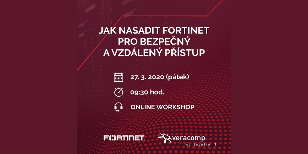 VeracompCZ's tweet photo. Populární Fortinet Fast Track vám nyní přinášíme formou webináře! A hned na aktuální téma: Jak zabezpečit vzdálený přístup pro práci z domova. 

Registrujte se ještě dnes - počet míst je omezen! https://t.co/kOybIWbKAF

#webinar #endpoint #fortinet #veracompcz https://t.co/vvdODKyvxa