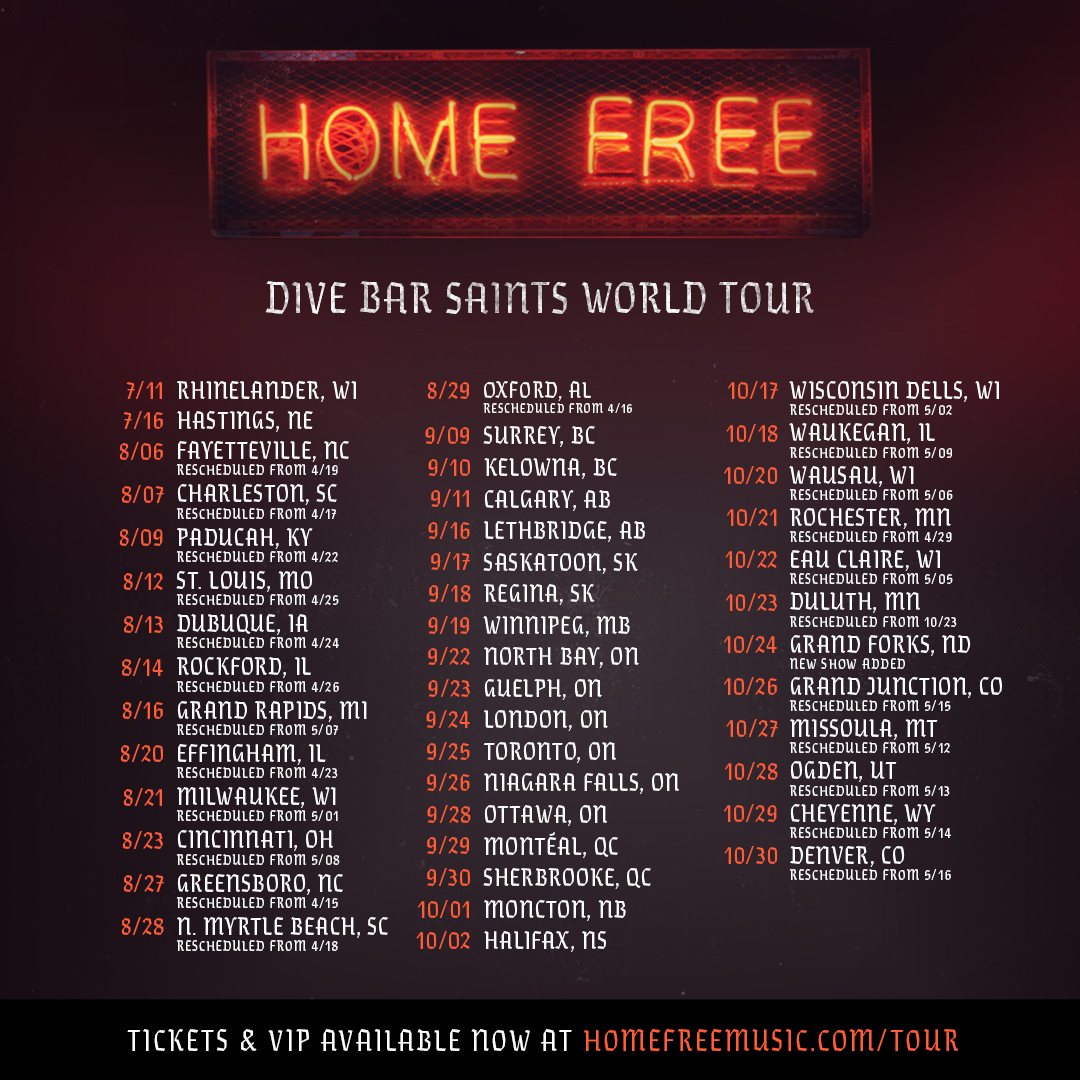 HomeFreeGuys's tweet photo. New rescheduled #DiveBarSaintsTour dates ❤️ https://t.co/CTppXgltzr