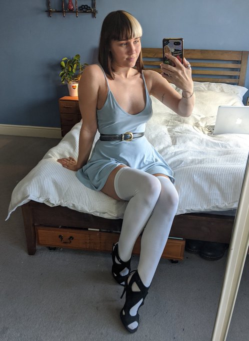 Thought it was time to start feeling summery (even if I'm isolating) with my little blue dress &amp; long<a href="/tag/newprofilepic"class="tags"><span>#newprofilepic</span></a>