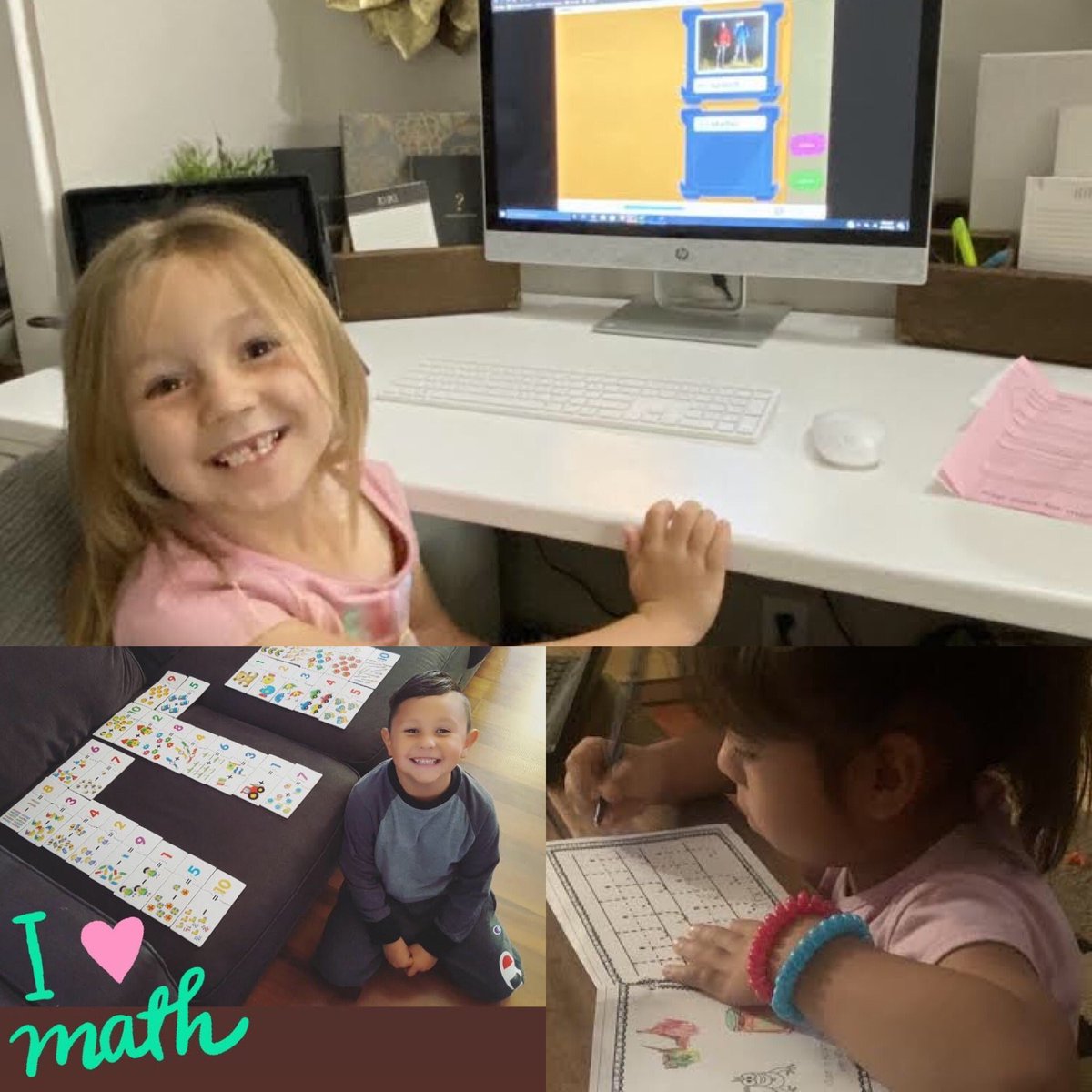 DanielTodd_'s tweet photo. Thanks to dedicated teachers and families, Harvest Valley Elementary students are still in learning mode despite our collective challenges. Thank you to everyone in our school district and beyond for your support with distance learning! (Kindergarten students pictured here). 😊 https://t.co/HDdT6lNcI4