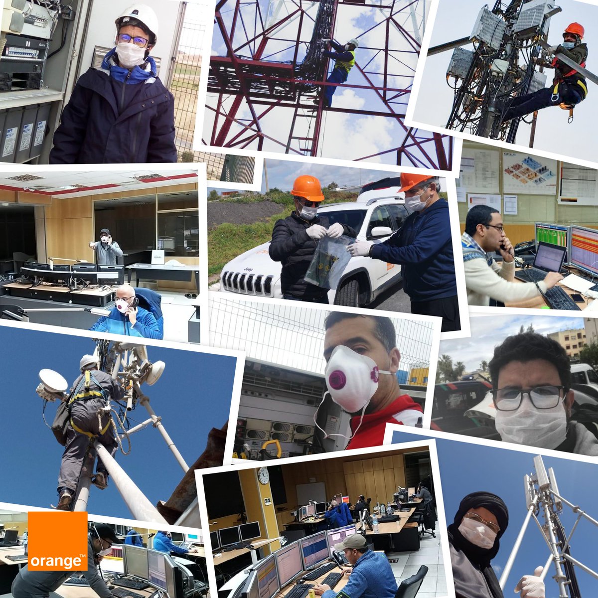 نساء ورجال أورنج بقاو فالميداين باش تبقاو مكونيكطين وعلى اتصال، بقاو فديوركم باش تحميو راسكم وتحميو عائلاتكم  #B9aFDarek
#معاكيابلادي
#خليكمفيداركم
#خليك_فأمان