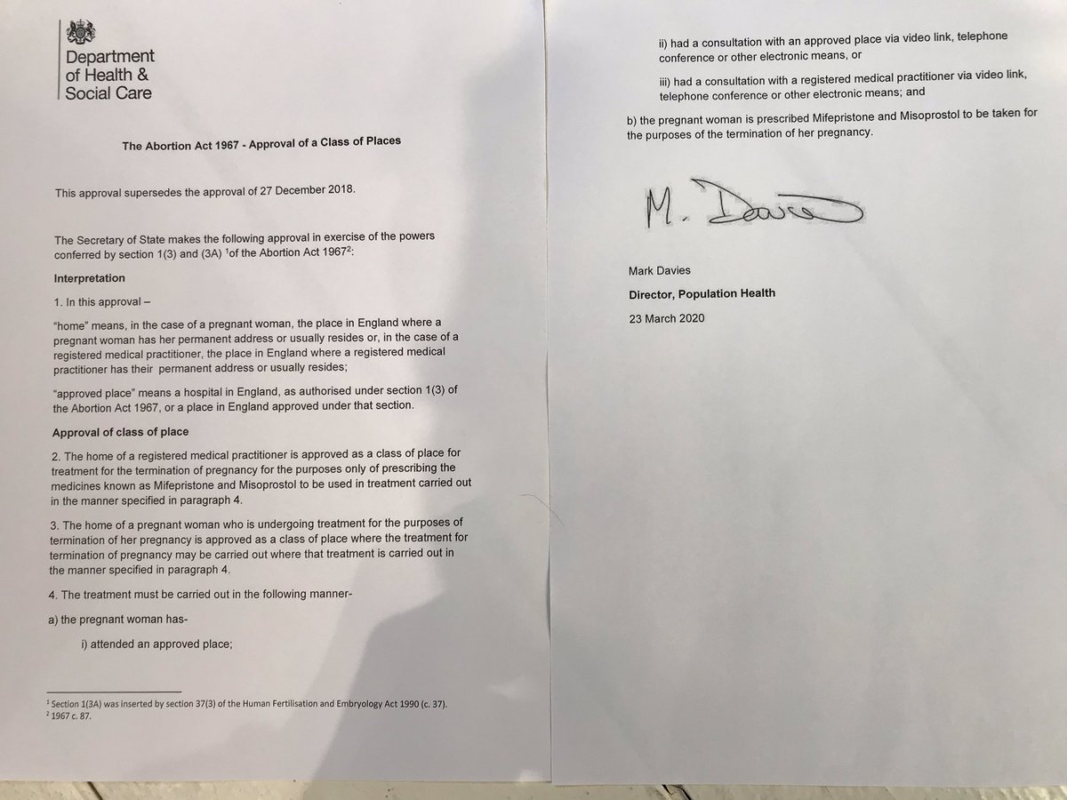 AnnFuredi's tweet photo. at 1pm yesterday, as @bpas1968 CEO, I received the attached letter approving abortion pills to be sent to women at home. By  @MattHancock had changed his mind and reversed the decision. Why? This puts women at risk. https://t.co/eIpZWdyVil