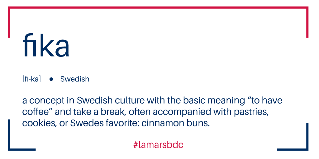 Take a moment in the midst of the chaos and take a break, enjoy the moment, and breathe. Its okay to put the damage control grind on pause for a minute to have some coffee and a treat!🍪
•
#lamarsbdc #sbdc #tuesdayterms #wordoftheday