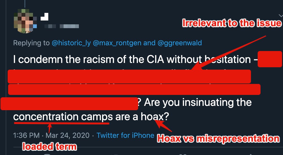 I am using this person as an example because this person repeats the same useless word play with emotionally charged words.