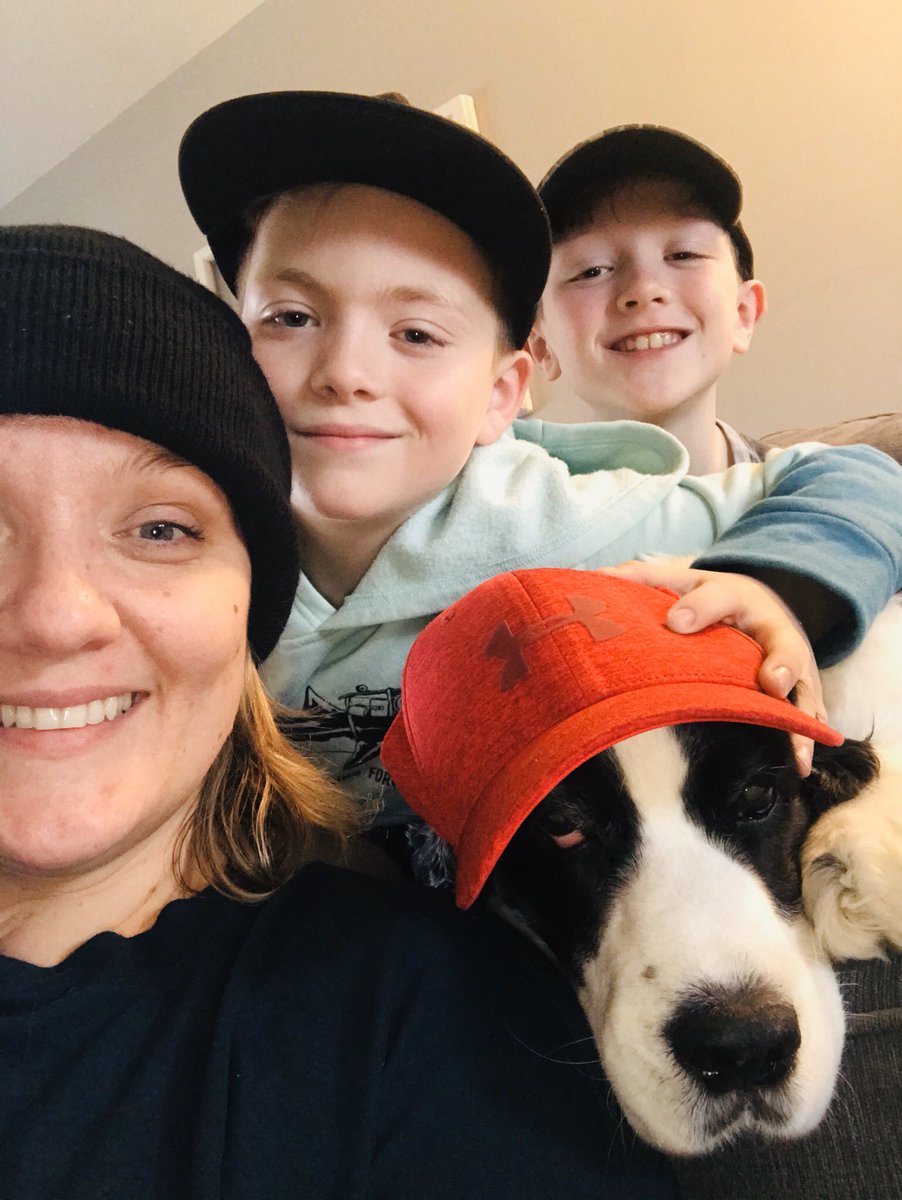 Even Mrs. Darbig had to show spirit for hat day with her “students” at home. <a href="/CenterGroveES/">Center Grove</a>
