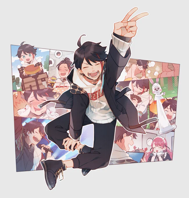 10万人と11万人と12万人と13万人と!メジャデビューと!2.0と!気の早い1周年と!全部たくさんいっぱいおめでとう🥳🎊 #さ絵ぐさ 
