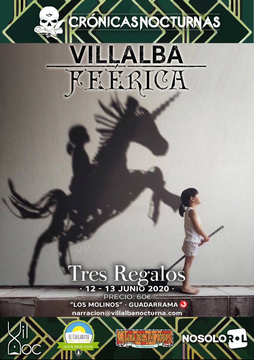 En honor a nuestra querida Restitución, la ley básica de la sociedad #Changeling, venimos en adalid del mas bello de sus derechos básicos : El rescate.

He aquí nuestra chispa de glamour, abrimos solicitud de plazas:

forms.gle/hSTPdzgsWSGfMv…

<a href="/Nosolorol/">Nosolorol</a> <a href="/CroNocturnas/">Crónicas Nocturnas</a>