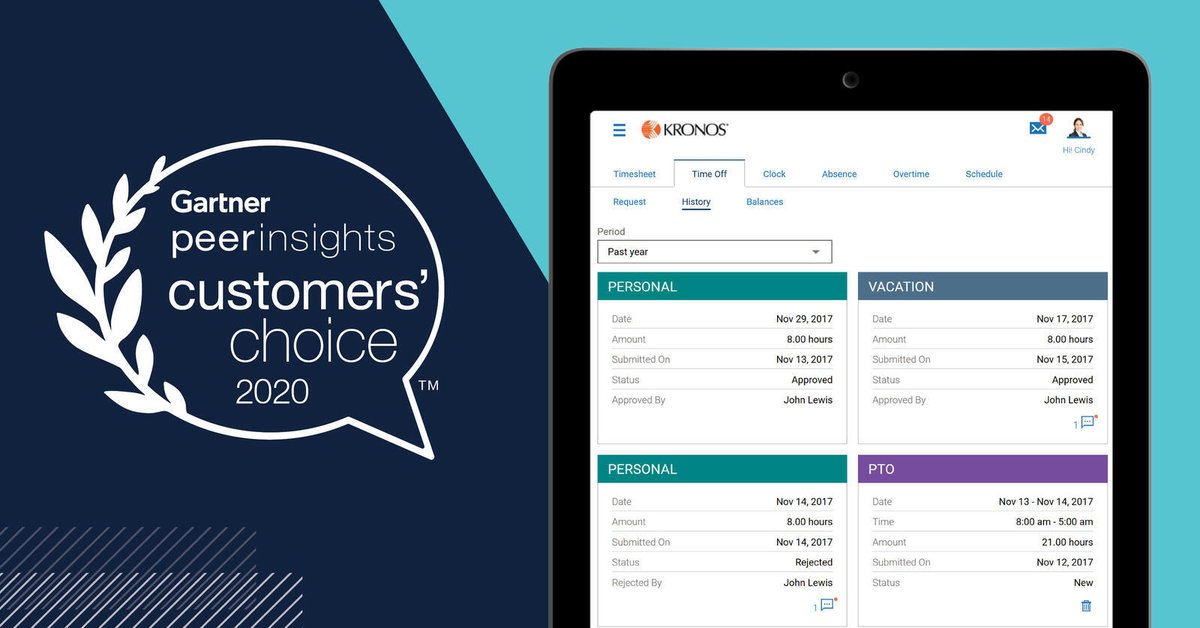 KosterKoster1's tweet photo. Kronos Receives a Gartner Peer Insights Customers' Choice Distinction for Cloud HCM Suites for 1,000+ Employee Enterprises as Reviewed by Customers https://t.co/2o4M55oeeH #iwork4kronos https://t.co/W6lNbdLXqh