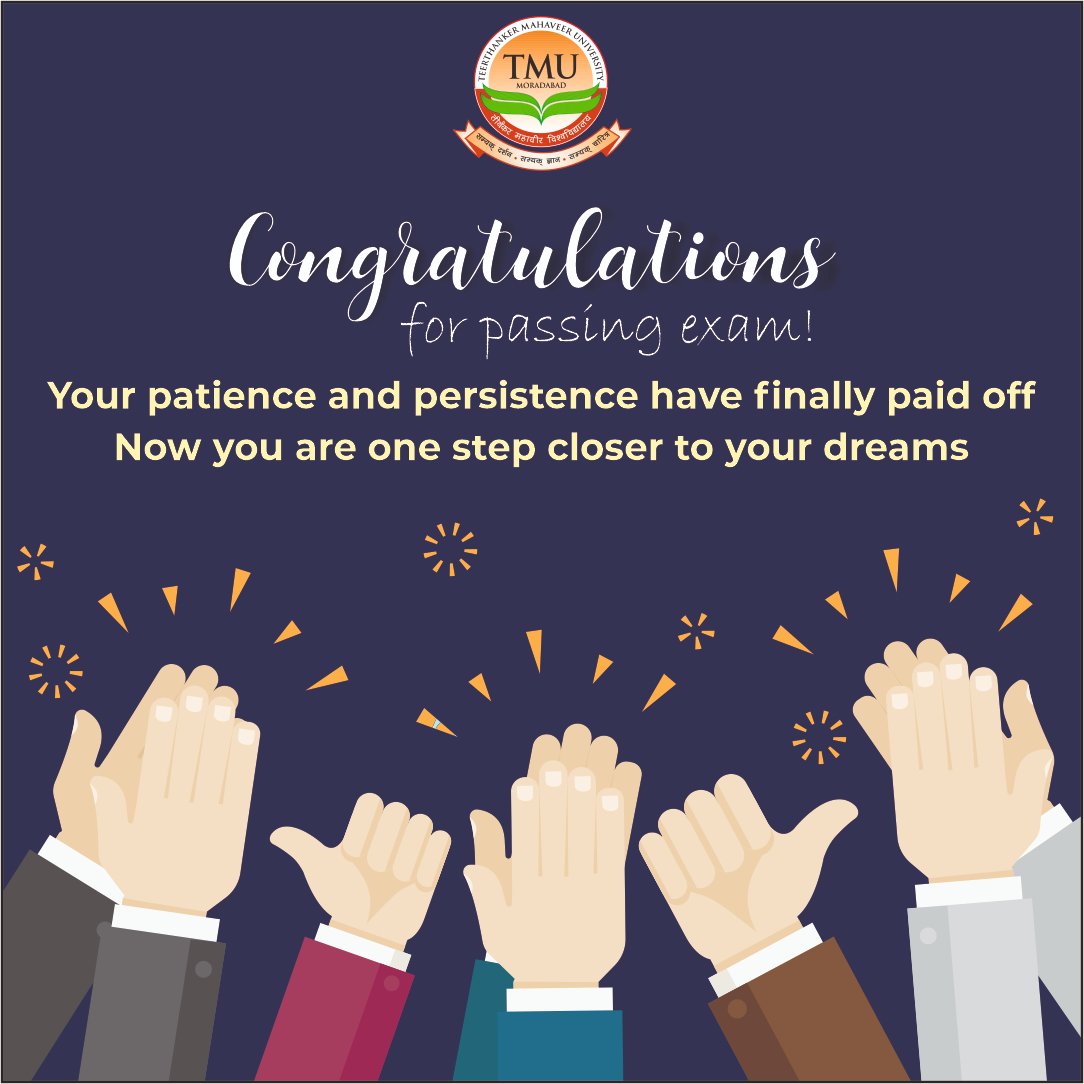 TMU family wishes you heartiest congratulations on your success!!
.
.
.
.
.
.
.
.
.
.
.
#TMU #TMUMBD #TeerthankerMahaveerUniversity #BestprivateUniversity #Topengineeringcollege #Bestmanagmentcollege