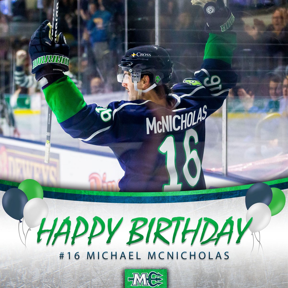 MarinersOfMaine's tweet photo. A happy birthday to Mariners forward #16, @McNick9! #MakeWaves #MakeCake https://t.co/8pbQBdVGNL