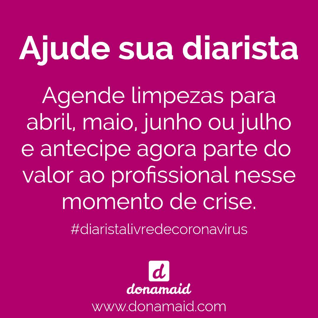 Com a pandemia de Coronavírus, os profissionais autônomos de limpeza são alguns dos mais afetados em seu trabalho. Grande parte dos profissionais precisam da renda das faxinas para manter sua família. #diaristalivredecoronavirus