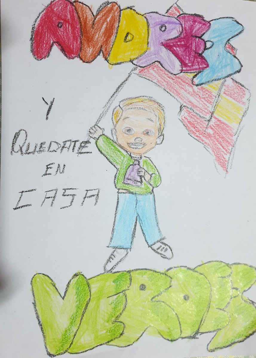 AmpaBuenConsejo's tweet photo. Andrés Miñarro nos manda estos dibujos tan chulos e incorpora el #quédateencasa y la mascota Alegría. GRACIAS #RojosyVerdes #100CBC #BuenConsejo #Melilla https://t.co/2qPRQF4B6a