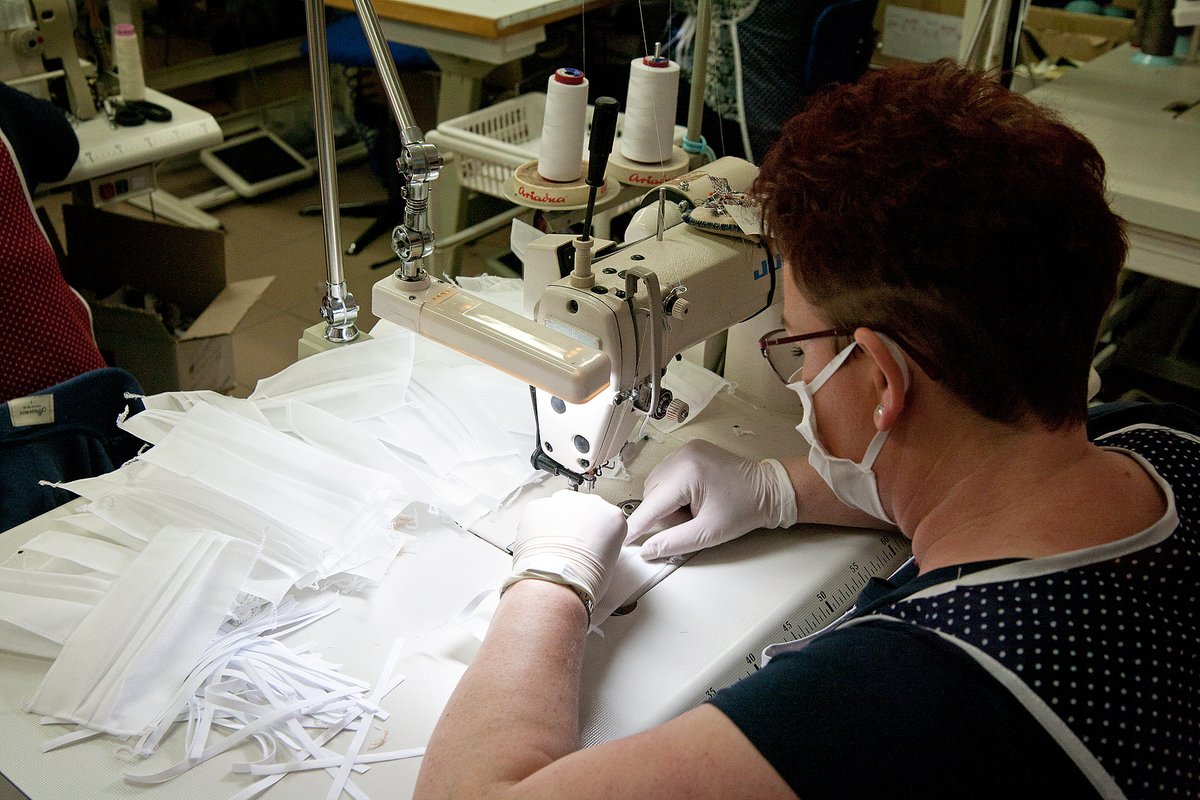BraSpectrum's tweet photo. CORIN, "Perfect Bra" manufacture, Poland, with their Healthy Bust Foundation, will transfer part of its production of masks to non-commercial entities, such as hospitals, hospices, nursing homes, care &amp; treatment centers for children &amp; the elderly, free of charge. https://t.co/9M45XS7vIk