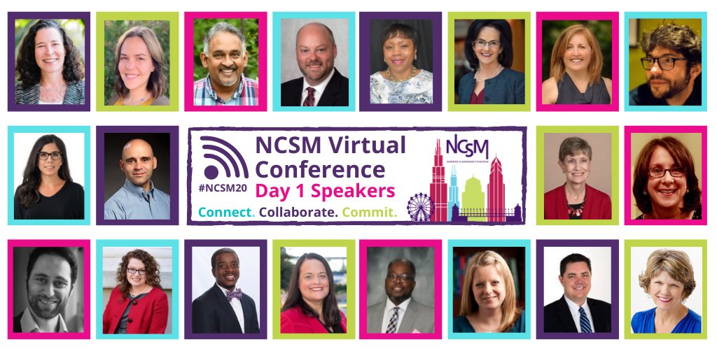 Day 1 Lineup for the Virtual Conference! More details coming soon 😎 #ncsm20 <a href="/mdsteele47/">Mike Steele</a> <a href="/mathcirque/">Rachel Levy</a> <a href="/strutchens/">Marilyn Strutchens</a> @utdckatey <a href="/jstaley06/">J Staley</a> @drtedcoe <a href="/JuliaAguirre23/">Julia Aguirre</a> Peg Smith @MrsKemper