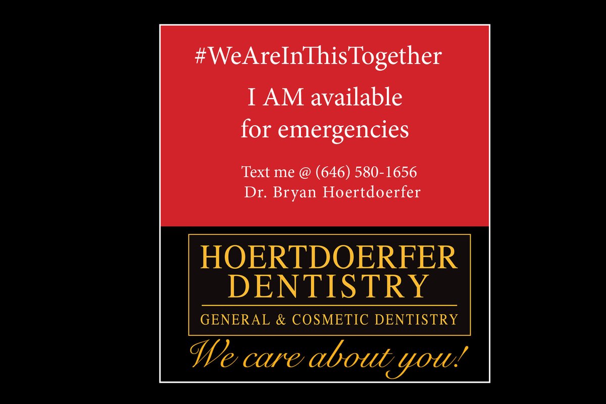 bruinsdentist's tweet photo. We want you to know that we may not be in the office, but we are available in case of emergency. #weareinthistogether #hoertdoerferdentistrycares #drbryanh #bryanhoertdoerferdds https://t.co/aw8Qohwblp