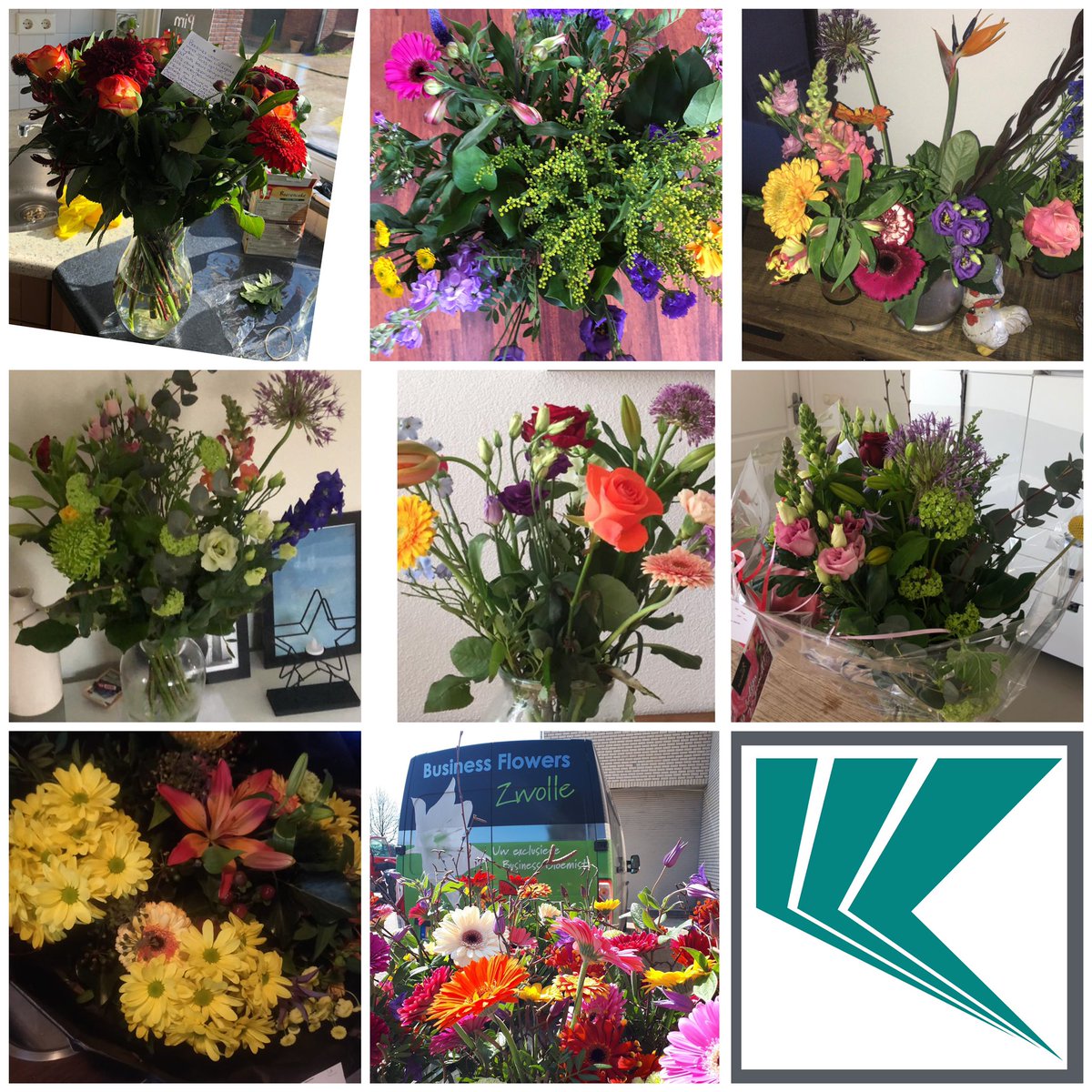 Bedankt #businessflowerszwolle voor de mooie boeketten die jullie bezorgd hebben bij alle collega’s van <a href="/KuhmichelNL/">Kuhmichel Abrasiv</a> !#flowerboostchallenge