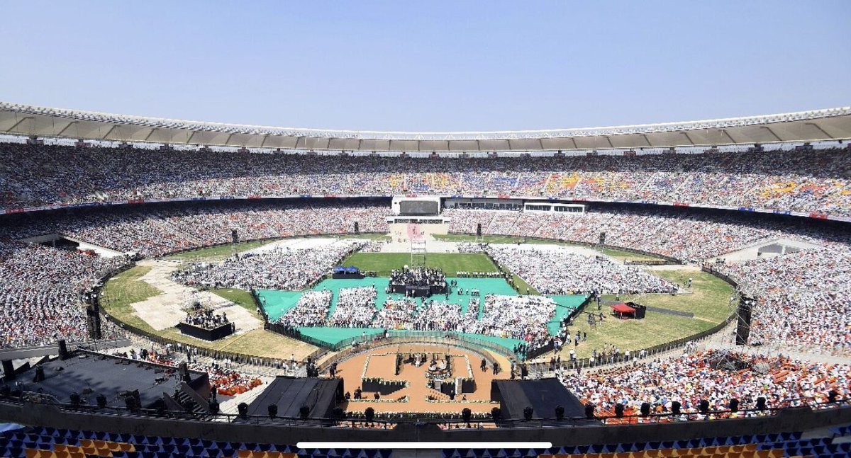 L_ACOUSTICS's tweet photo. Rajan Gupta, Managing Director, #HiTechAudio Systems alongside Manish Mavani, Director of @SNLPro_Manish deployed a huge K1/K2 for 125K people for the US President’s recent visit to India. L-Acoustics bringing the sound for the world's largest cricket stadium!🔊#systemspotlight https://t.co/y6oTSJx9fn