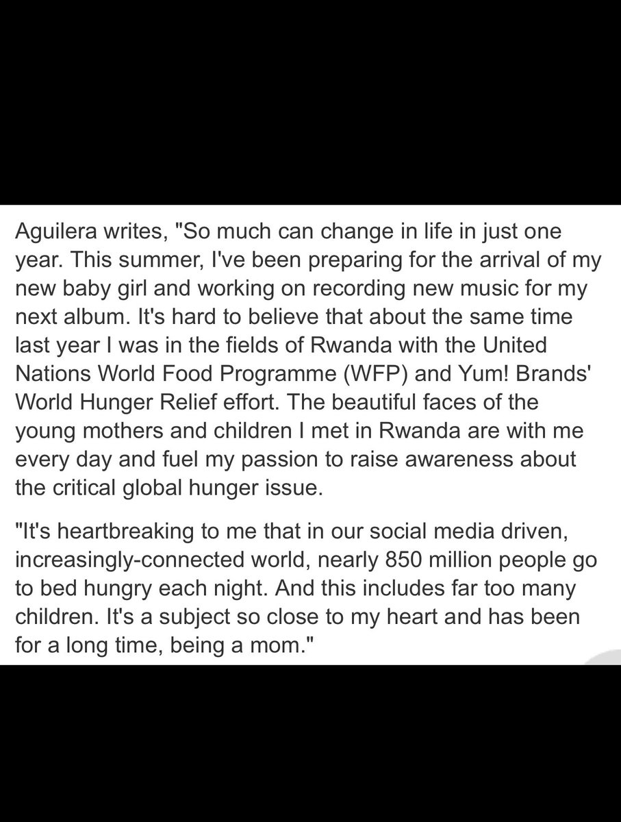 Pass The Red Cup was designed to drive awareness and inspire donations for Yum! Brands’ World Hunger Relief. Aguilera challenged media outlets, other celebrities, influencers & her fans around the  to share on their social channels to raise awareness of the global hunger issue