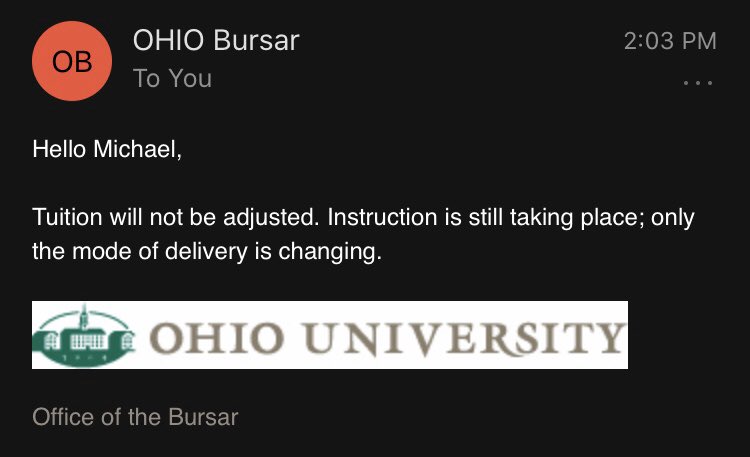 MChaney317's tweet photo. OU can send as many emails as they want saying that they care about students but it’s obvious that our money is all that really matters https://t.co/YQuikOM1ji