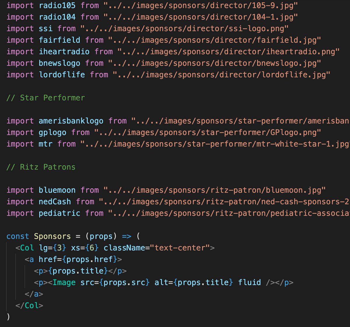 haydnadams's tweet image. Props in @gatsbyjs are helpful when designing a page with a lot of repeating elements. #webdevelopment #writecleancode