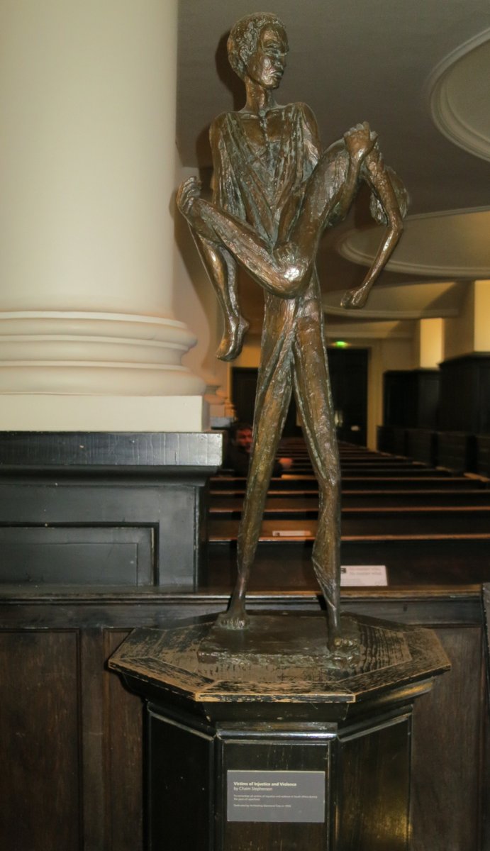 In the southwest bit of the church we have this statue, called "Victims of Injustice and Violence" by the sculptor Chaim Stevenson. His obituary is here  https://www.theguardian.com/artanddesign/2016/mar/28/chaim-stephenson-obituary