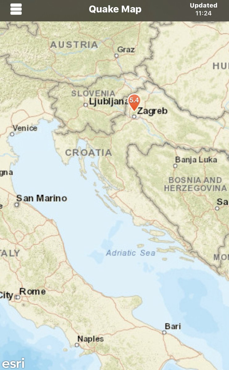 planetgeologist's tweet photo. City of Zagreb in Croatia continues to recover from the #Earthquake that happened after 6am local on March 22nd. Dozens hurt and one confirmed fatality. This quake was quite shallow at only about 10 km from the surface. All this while the  City is under #Coranovirus Quaratine. https://t.co/8HOnqovLQ2