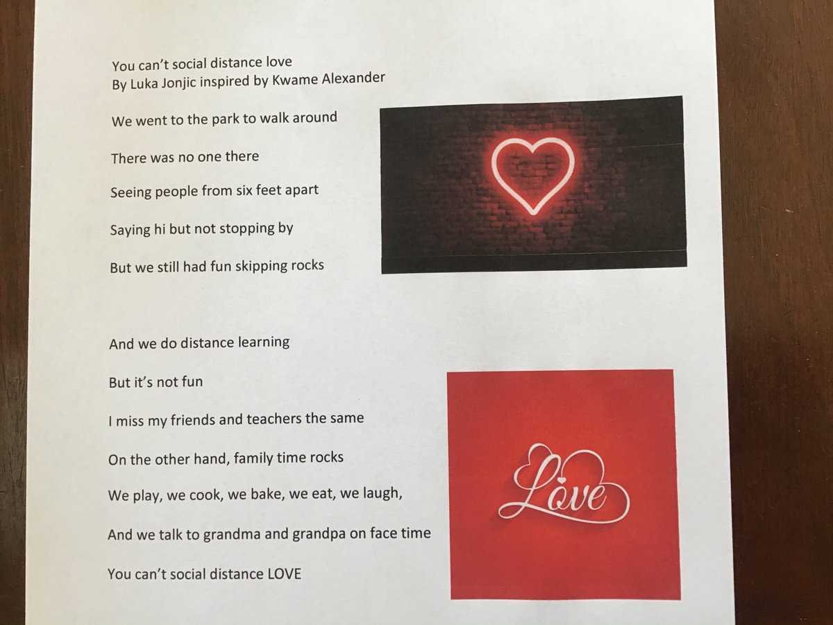 CBQuinlisk's tweet photo. @kwamealexander one of my students wrote a poem about Love. Check it out https://t.co/jda2Z7L6uT
