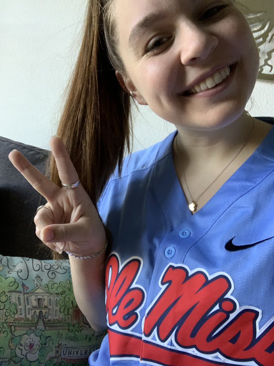 msjolly17's tweet photo. Supporting Ole Miss baseball as my favorite team for #AHSspirit week! Also included is a picture of some amazing socks for yesterday’s crazy sock theme! #workingfromhome #missingmyangels https://t.co/ZM6oNkAwB5