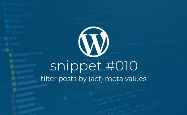 Vanaf1979's tweet image. #WordPress Snippet #010 Filter posts by (Acf) Meta values buff.ly/2UhinUk

#WordPress #Wordpress_Developer #webdev #webdevelopment #php