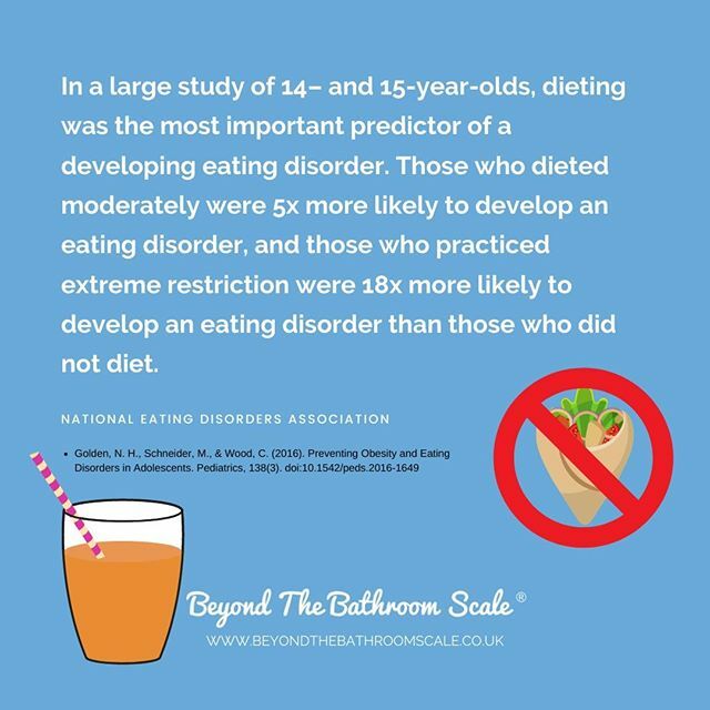 Dieting in teen years increases the risk of developing an eating disorder. Please don't encourage your teens to diet!⁣
⁣
If you struggle with your own body image and want to make peace with food, sign up to my free 6 day online course [link in bio] ift.tt/3bjvfyY